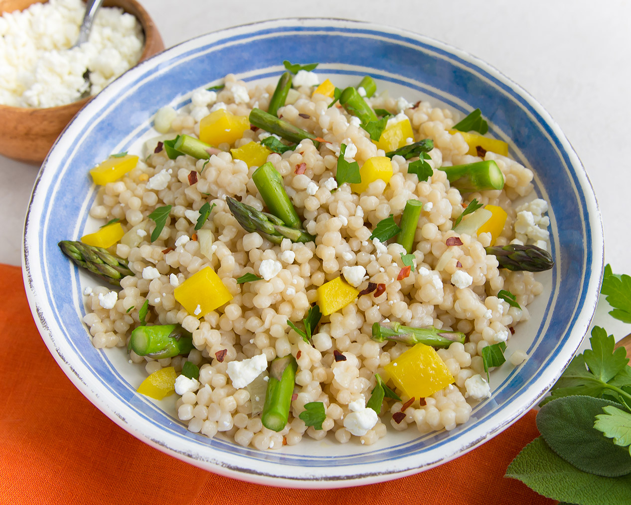 APLK Asparagus and Goat Cheese Pearl Couscous Salad